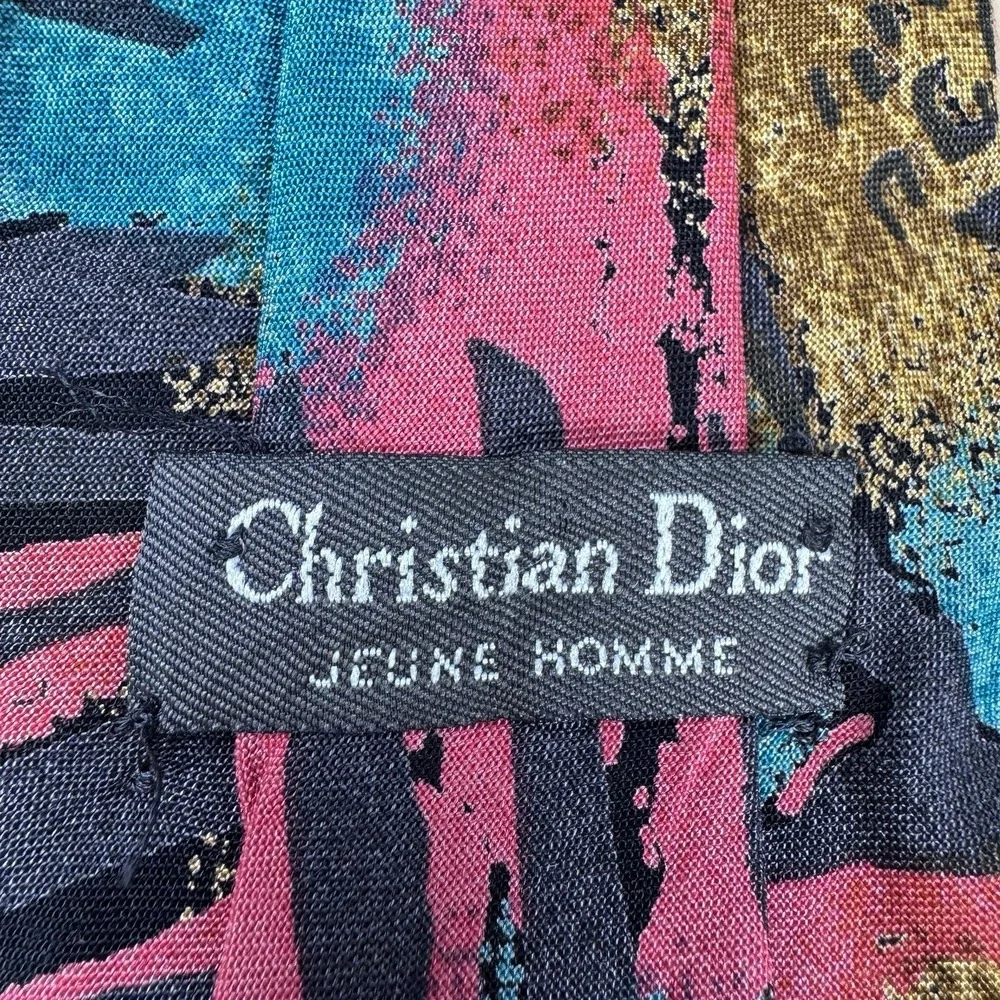 Vtg Christian Dior Neck Tie Abstract 80s Designer Sophisticated‎ Luxury Elegance